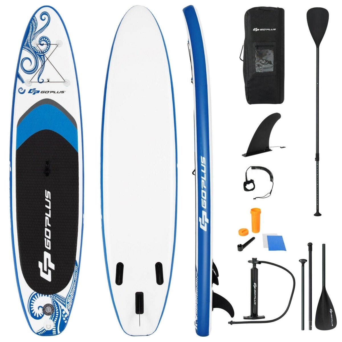 11 - Foot Inflatable Adjustable Paddle Board with Carry Bag - GoPlus - Inflatable Stand - Up Paddleboards - GTIN0736542321654 - 1