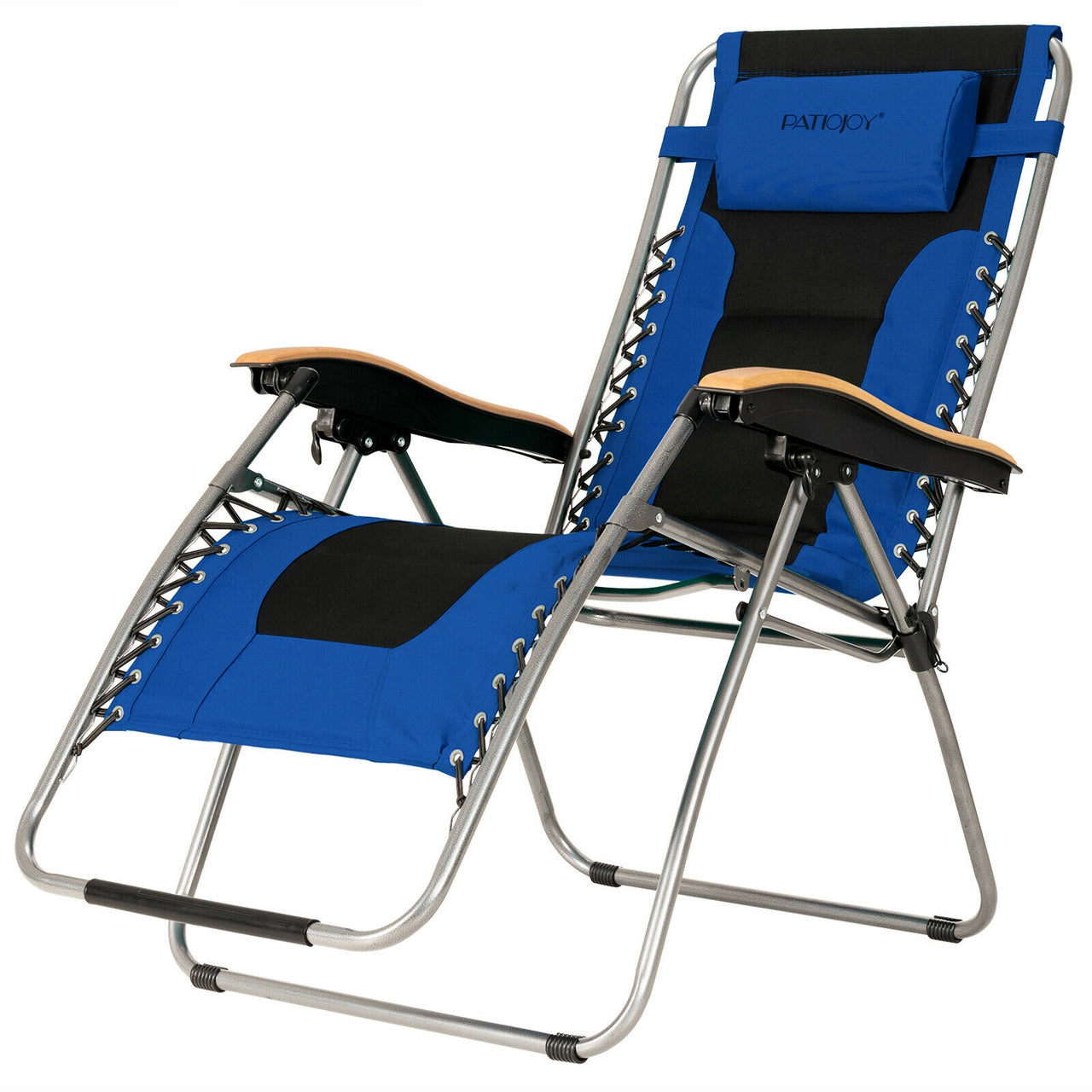 Oversize Folding Adjustable Padded Zero Gravity Lounge Chair Blue