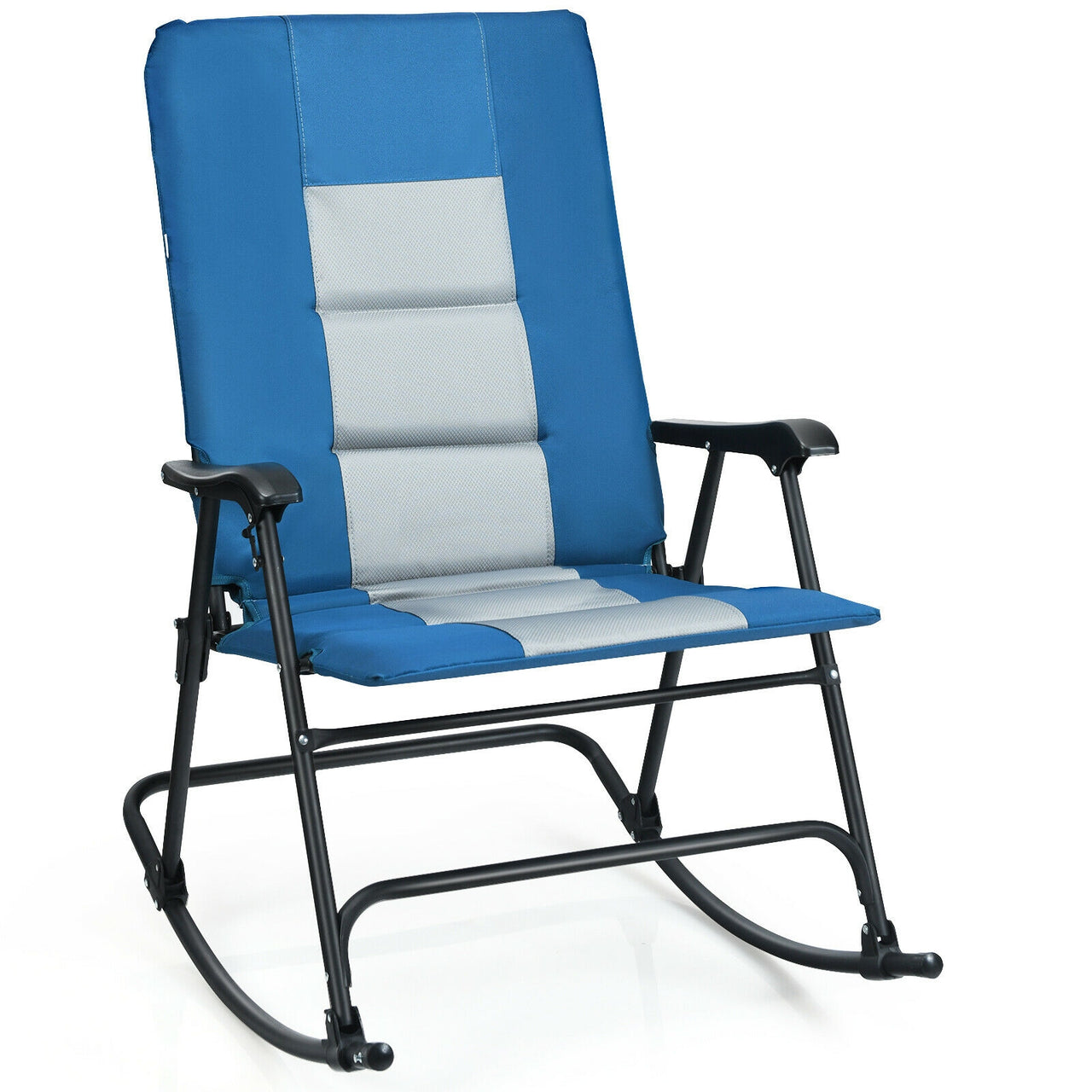 Portable Padded Rocking Camping Chair Blue