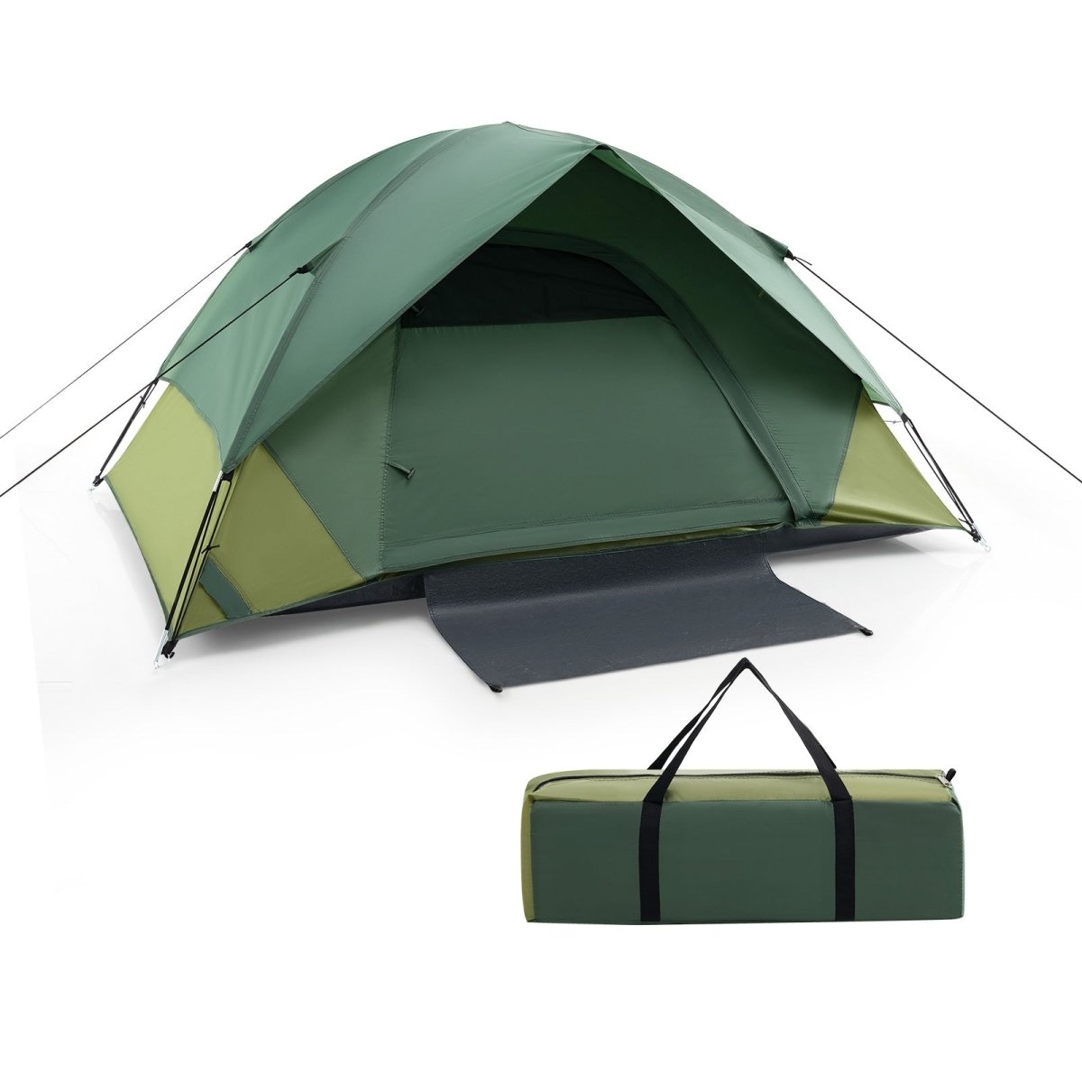 2 person Camping Tent with Removable Rain Fly and Double Layer Door Green - Costway - Camping Tents - GTIN - 1