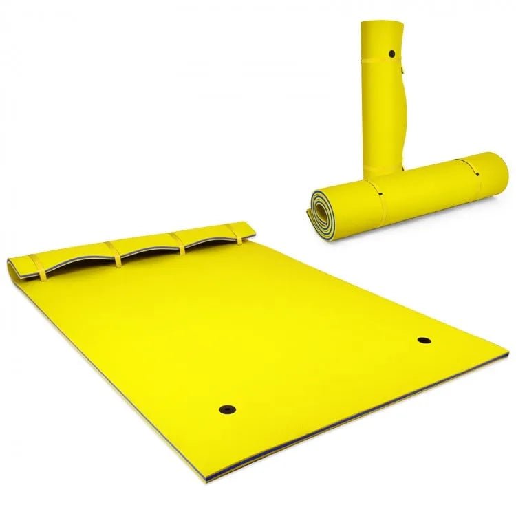 3 Layer Floating Water Pad Foam Mat 9'x6' Blue or Yellow - Costway - Water Pads - GTIN0753215529476 - 5