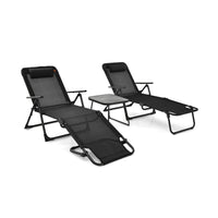 Thumbnail for 3 Piece Folding Chaise Lounge Set with PVC Tabletop - Costway - Chairs & Lounges - GTIN6473512592914 - 1