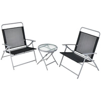 Thumbnail for 3 Piece Outdoor Folding Metal Chair Set with Table - Costway - Chairs & Lounges - GTIN6473514254988 - 1