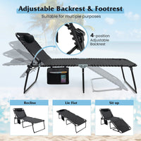 Thumbnail for 4 Position Folding Lounge Chaise with Adjustable Backrest and Footrest - Costway - Chairs & Lounges - GTIN6473512399346 - 3