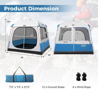 Thumbnail for 5 Person Camping Tent with Mesh Windows and Carrying Bag - Costway - Camping Tents - GTIN197867009298 - 2