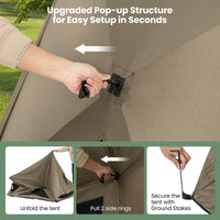 Thumbnail for 6 - Sided Pop - up Family Tent with Rainfly Skylight 3 Doors & Windows 4 - 6 People - Costway - Camping Tents - GTIN197867758509 - 3