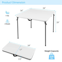 Thumbnail for All - Weather HDPE Folding Camping Table with Rustproof Steel Frame - Costway - Tables - GTIN - 2