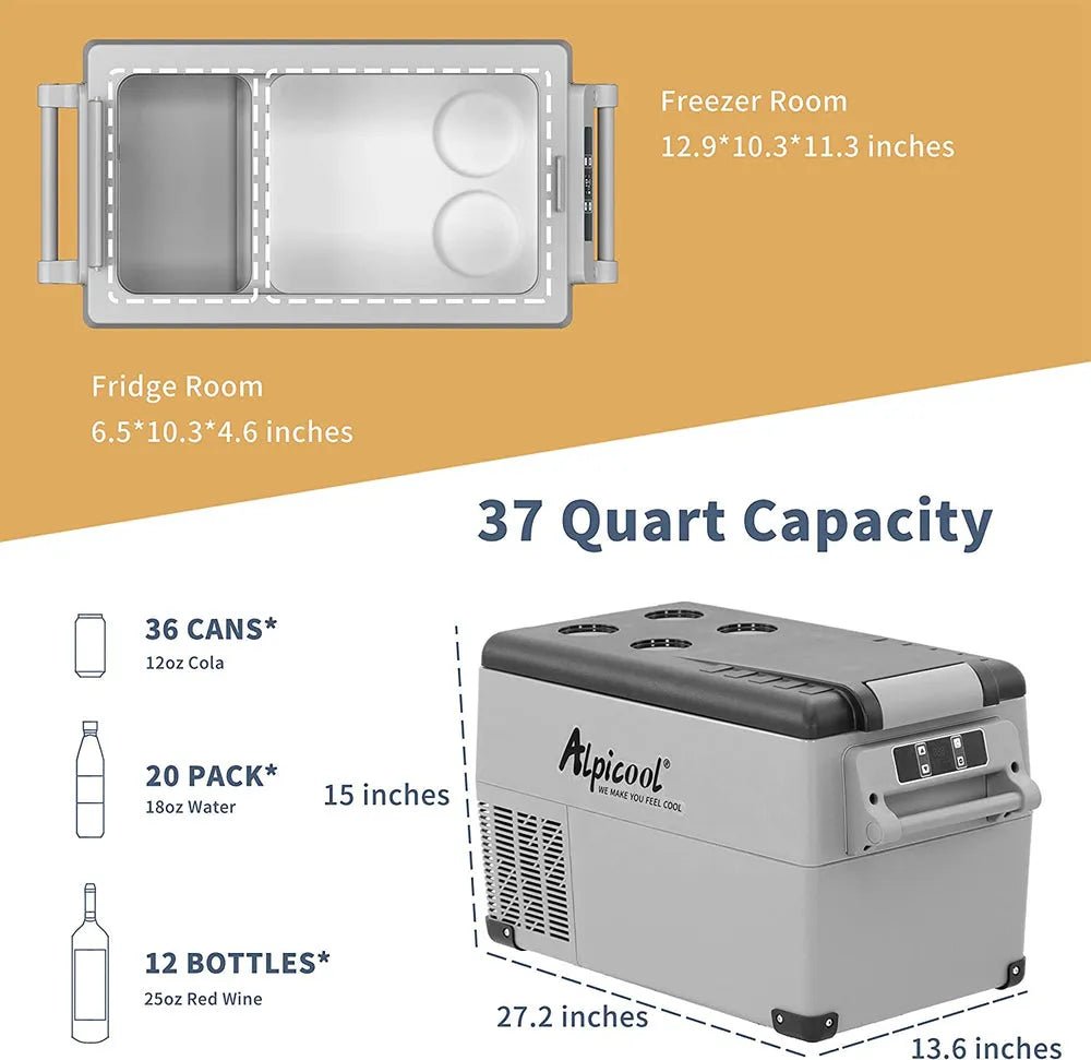 Alpicool CF35 Portable Electric Cooler Fridge Freezer 35 Liter - Alpicool - Coolers - GTIN0713381919396 - 6