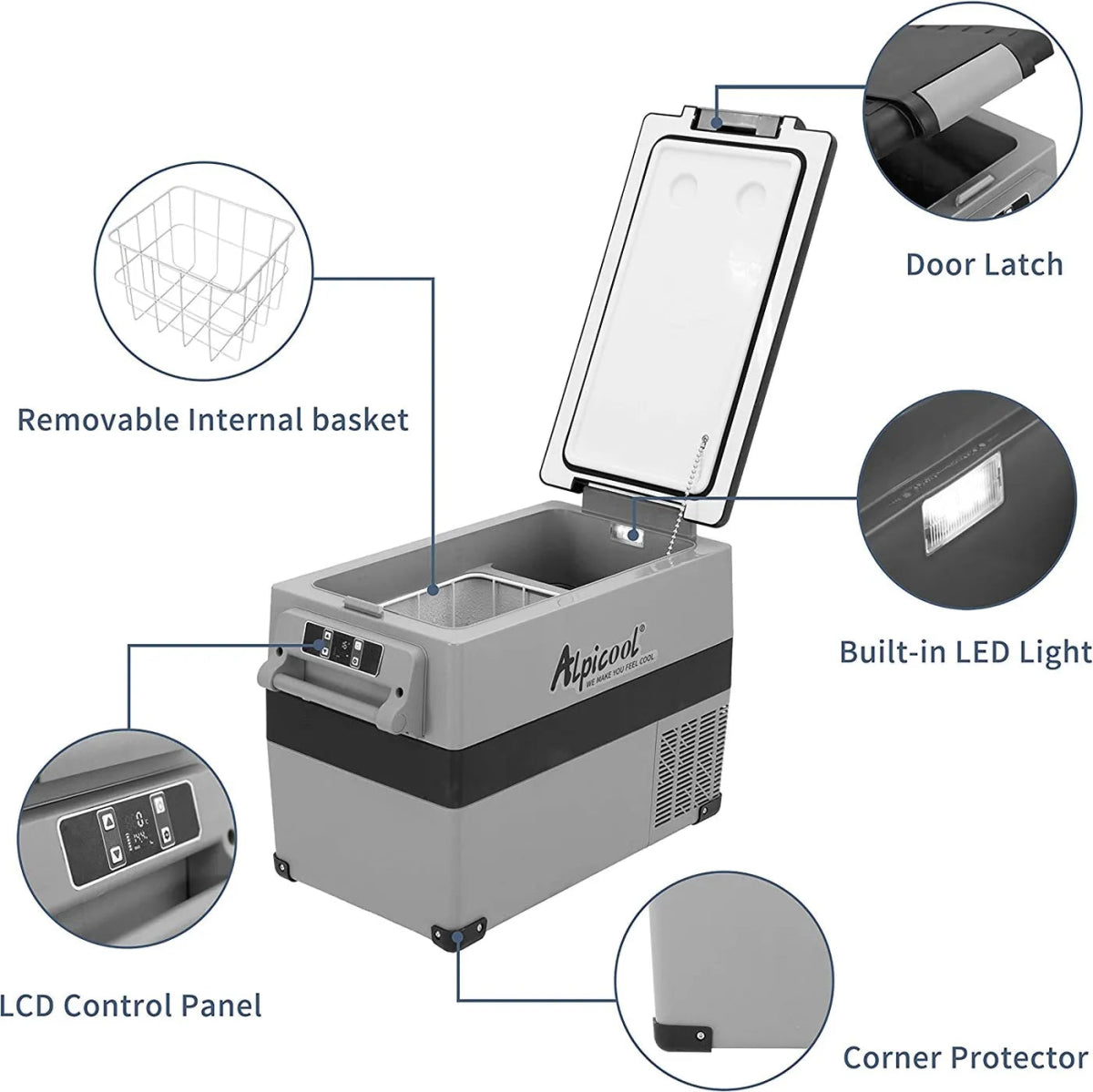 Alpicool CF45 Portable Cooler Refrigerator Freezer 45 Liter - Alpicool - Coolers - GTIN - 4