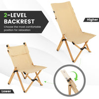 Thumbnail for Bamboo Folding Camping Chair with 2 - Level Adjustable Backrest - Costway - Chairs & Lounges - GTIN6473511934340 - 4