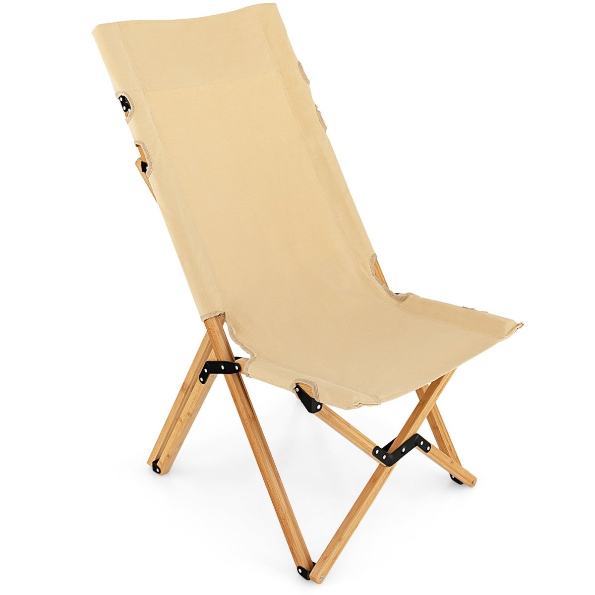 Bamboo Folding Camping Chair with 2 - Level Adjustable Backrest - Costway - Chairs & Lounges - GTIN6473511934340 - 1