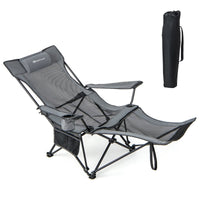 Thumbnail for Camping Chair with Detachable Footrest Adjustable Backrest Gray - GoPlus - Chairs & Lounges - GTIN197867377755 - 1