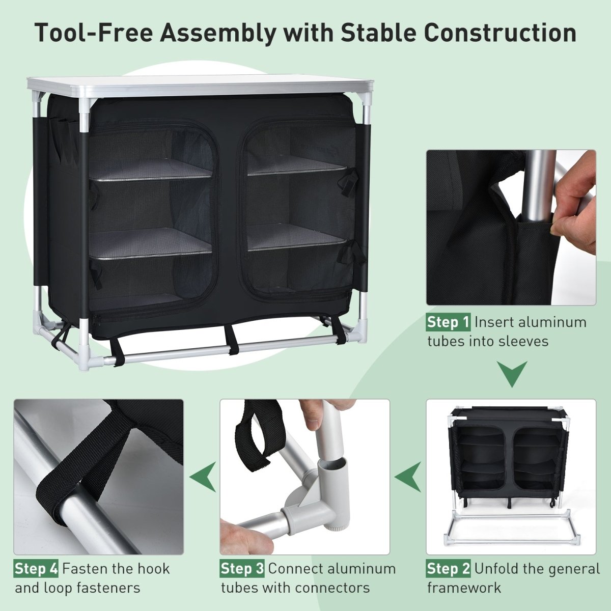 Camping Cooking Table with Storage Organizer - GoPlus - Tables - GTIN0617748484452 - 4