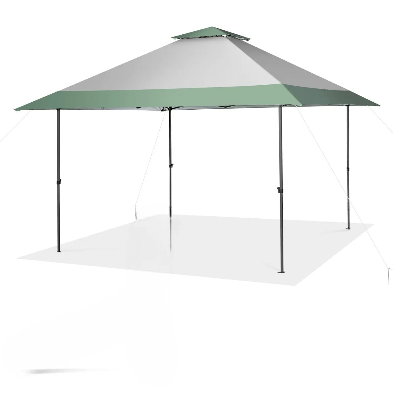 Pop-Up Canopy Tent with Vented Top and Wheeled Storage Bag 13'x13' Grey