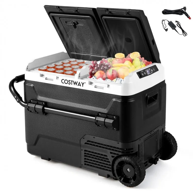 Car Refrigerator Dual Zone Camping Travel Truck RV Boat Outdoor 12V - Costway - Coolers - GTIN - 9