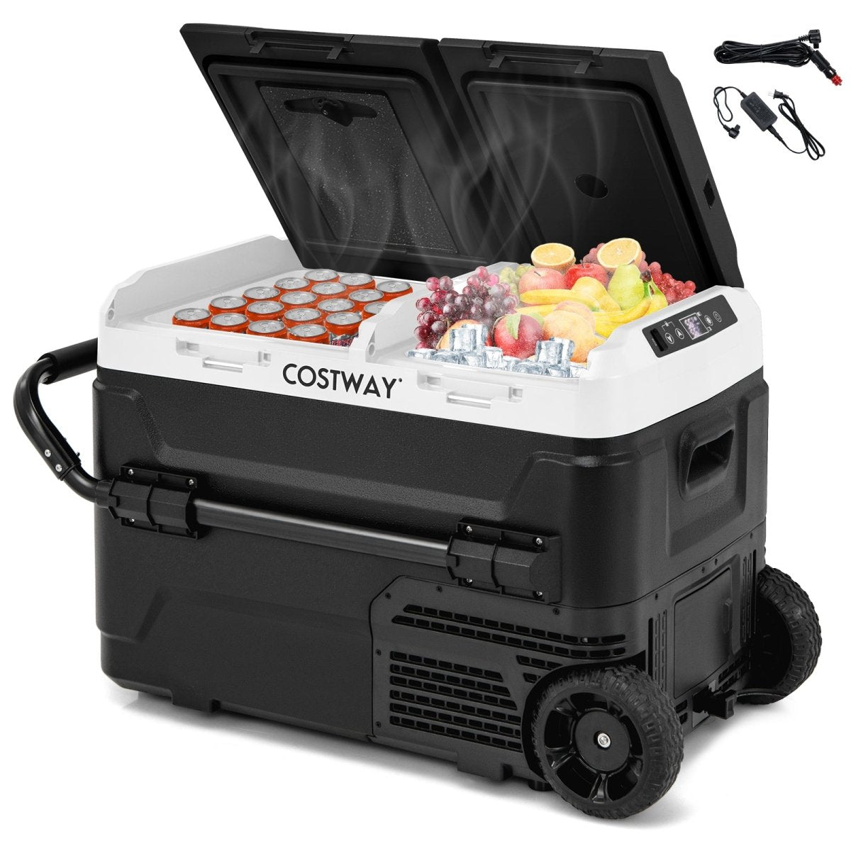 Car Refrigerator Dual Zone Camping Travel Truck RV Boat Outdoor 12V - Costway - Coolers - GTIN - 2