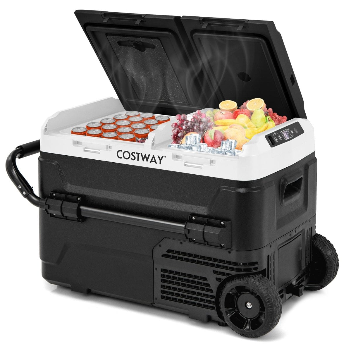 Car Refrigerator Dual Zone Camping Travel Truck RV Boat Outdoor 12V - Costway - Coolers - GTIN - 1