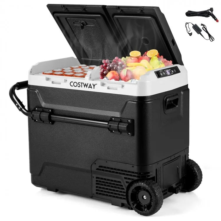 Car Refrigerator Dual Zone Camping Travel Truck RV Boat Outdoor 12V - Costway - Coolers - GTIN - 10