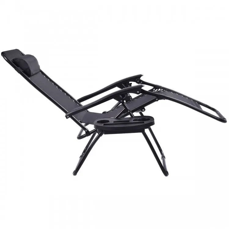 Set of 2 Folding Lounge Chairs Zero Gravity