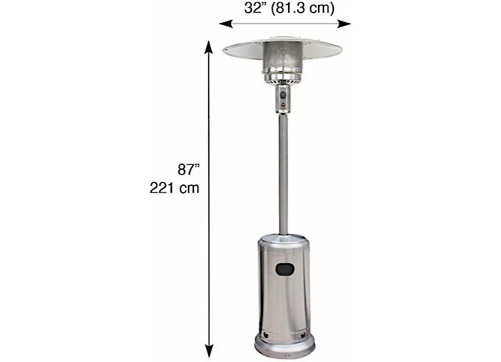 Blue Sky Outdoor Living Patio Heater Stainless Steel Propane 48,000 BTU