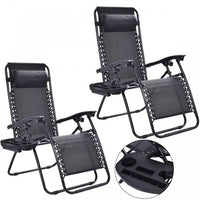 Thumbnail for Set of 2 Folding Lounge Chairs Zero Gravity