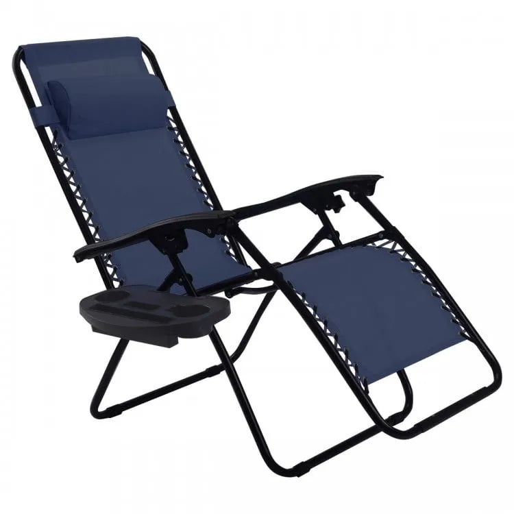 Set of 2 Folding Lounge Chairs Zero Gravity