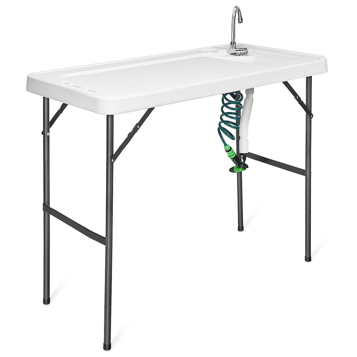 Foldable Camping Table with Sink, Faucet & Sprayer - Costway - Tables - GTIN6940350815517 - 1