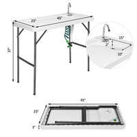 Thumbnail for Foldable Camping Table with Sink, Faucet & Sprayer - Costway - Tables - GTIN6940350815517 - 2