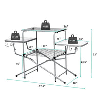 Thumbnail for Foldable Outdoor BBQ Table Grilling Stand - GoPlus - Tables - GTIN0736542283136 - 3