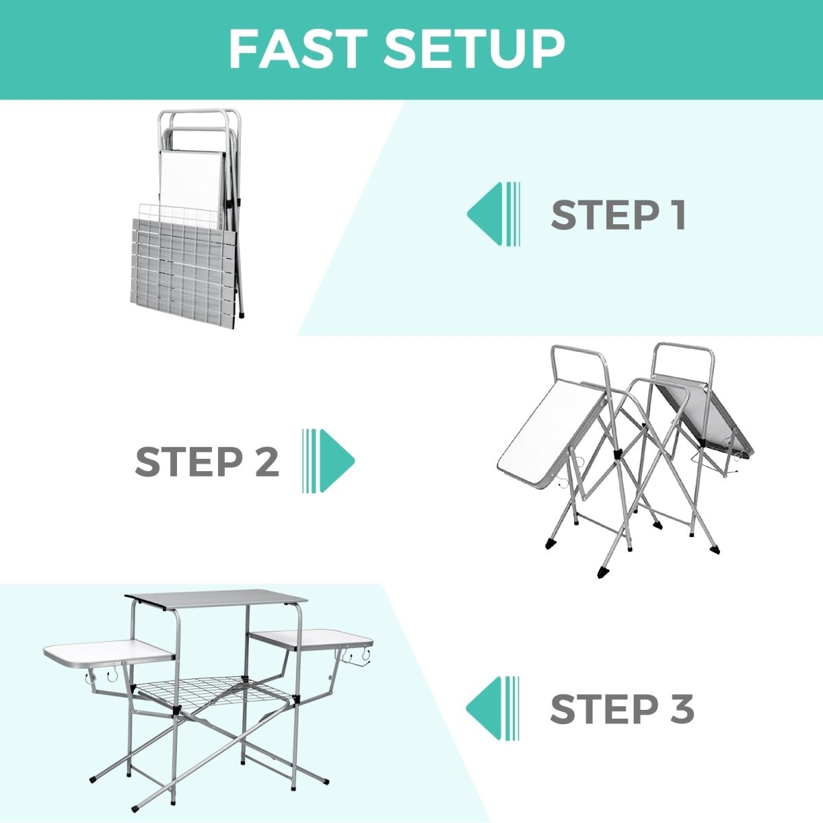 Foldable Outdoor BBQ Table Grilling Stand - GoPlus - Tables - GTIN0736542283136 - 4