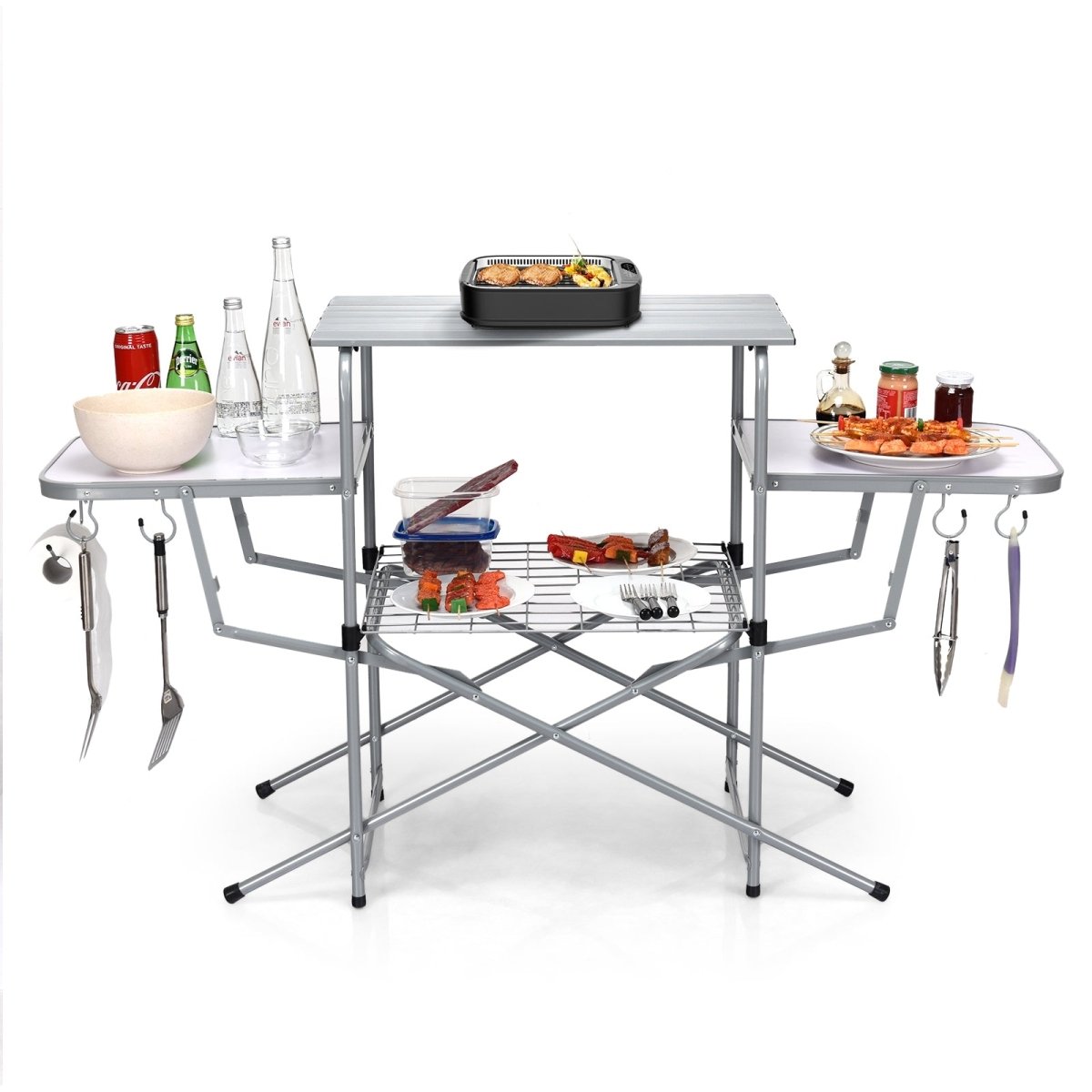 Foldable Outdoor BBQ Table Grilling Stand - GoPlus - Tables - GTIN0736542283136 - 2