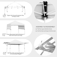 Thumbnail for Foldable Pop Up Canopy with Adjustable Instant Sun Shelter 17'x10' - Costway - Canopy Tents - GTIN6499854644548 - 3