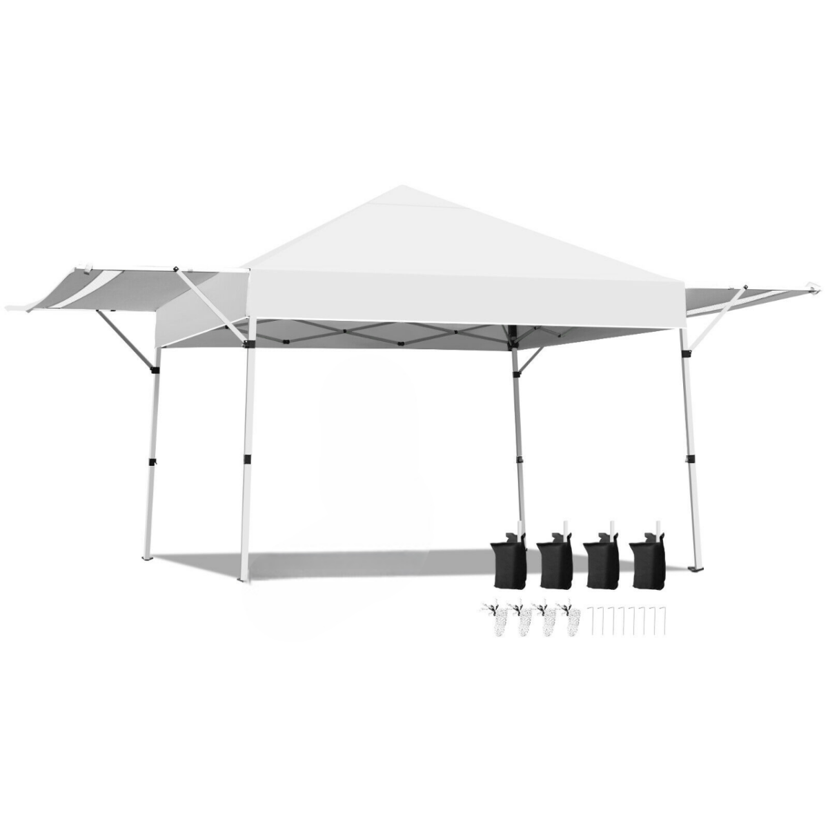 Foldable Pop Up Canopy with Adjustable Instant Sun Shelter 17'x10' - Costway - Canopy Tents - GTIN6499854644548 - 1