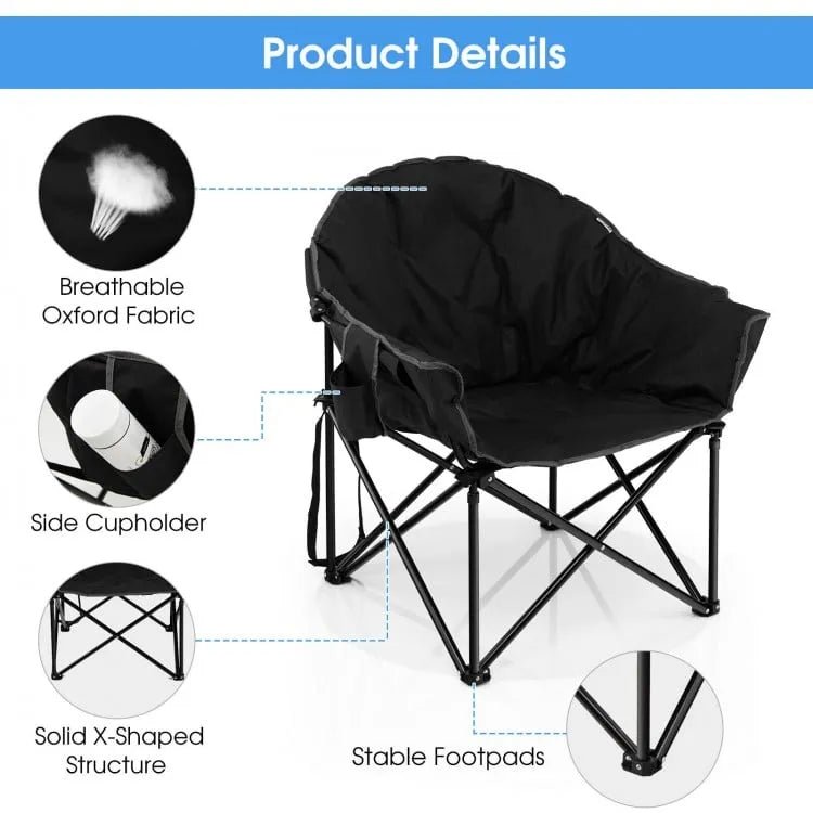 Folding Camping Chair Padded with Carrying Bag - Costway - Chairs & Lounges - GTIN06554711616776 - 7