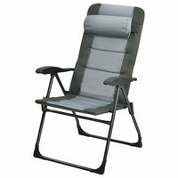 Thumbnail for Folding Chair with Ottoman Set of 2 Recliner Adjustable Gray - Costway - Chairs & Lounges - GTIN07335699131692 - 4