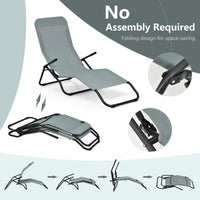 Thumbnail for Folding Portable Chaise Lounger with Rocking Design 2 Piece Light Green - Costway - Chairs & Lounges - GTIN - 4