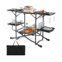 Thumbnail for Folding Portable Outdoor Cook Station with Aluminum Tabletop - Costway - Tables - GTIN197867212186 - 2