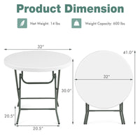 Thumbnail for Round Foldable Lightweight Table 32 Inch