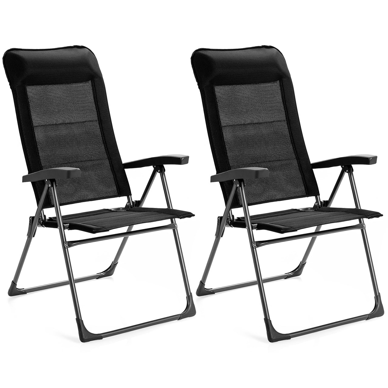 Portable Folding Chairs with Adjustable Headrest for Camping