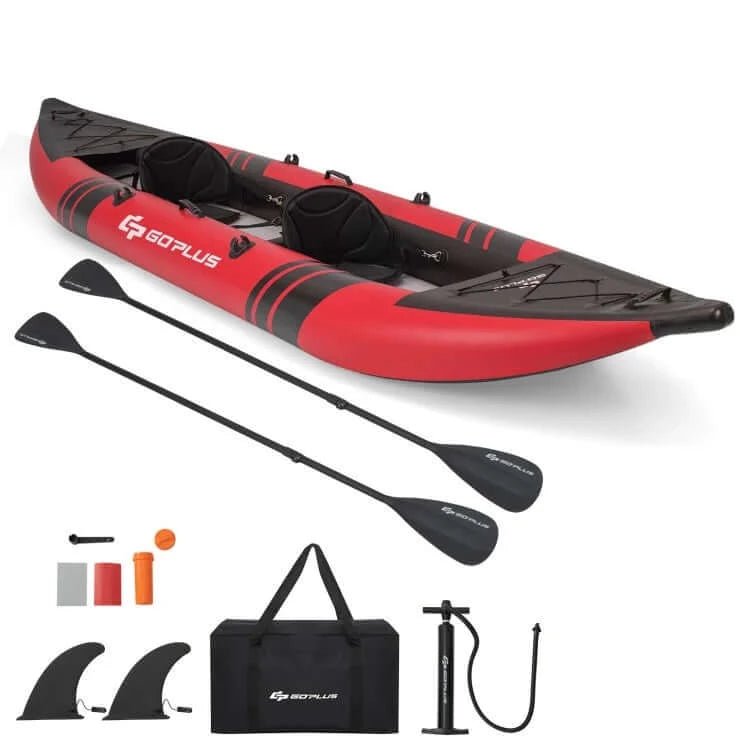 Inflatable 2-person kayak with aluminium paddles-GoPlus-Kayaks-GTIN6473514255428-1