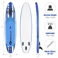 Thumbnail for Inflatable Adjustable Paddle Board with Carry Bag 10.6 or 11 Feet - GoPlus - Inflatable Stand - Up Paddleboards - GTIN0736542321623 - 3