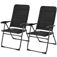 Thumbnail for Outdoor Folding Chairs with Adjustable Backrest Set of 2 Black - Costway - Chairs & Lounges - GTIN - 1