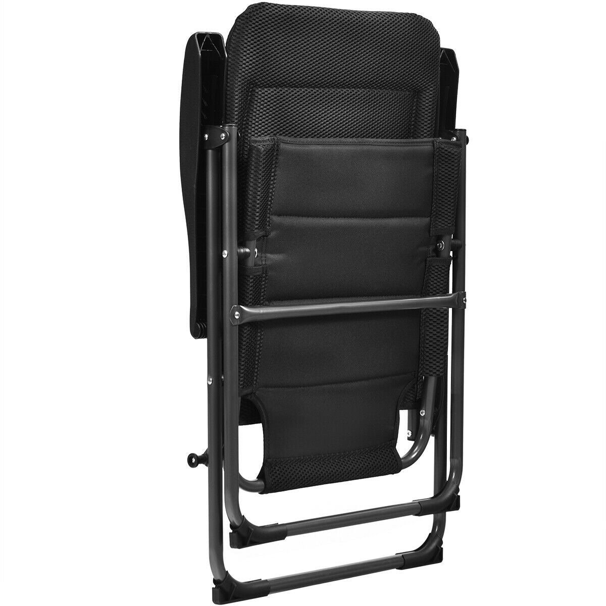 Outdoor Folding Chairs with Adjustable Backrest Set of 2 Black - Costway - Chairs & Lounges - GTIN - 4