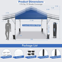 Thumbnail for Outdoor Instant Pop - up Canopy Tent with Dual Half Awnings 10x17.6 Feet - Costway - Canopy Tents - GTIN0783501268550 - 5