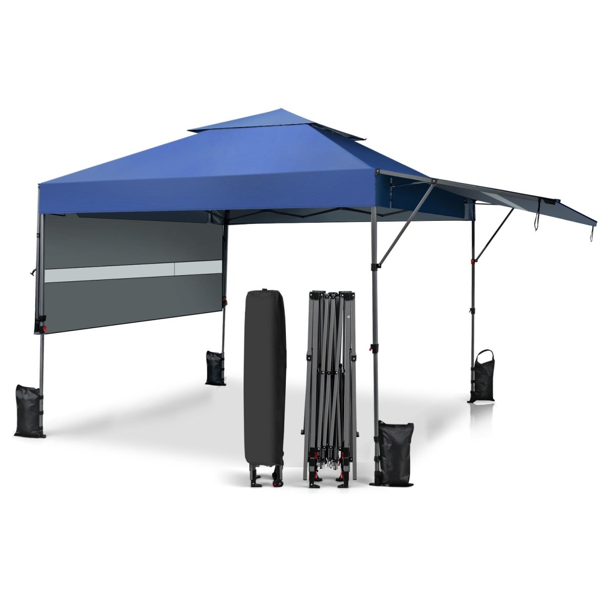 Outdoor Instant Pop - up Canopy Tent with Dual Half Awnings 10x17.6 Feet - Costway - Canopy Tents - GTIN0783501268550 - 3