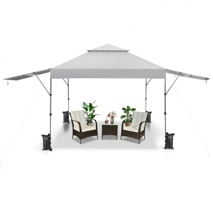 Outdoor Instant Pop - up Canopy Tent with Dual Half Awnings 10x17.6 Feet - Costway - Canopy Tents - GTIN0783501268734 - 2