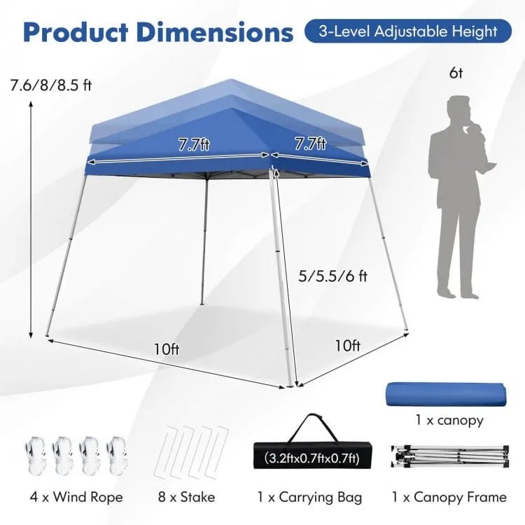 Outdoor Instant Pop - up Canopy with Carrying Bag 10x10 Feet - Costway - Canopy Tents - GTIN0783501268895 - 6