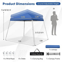 Thumbnail for Outdoor Instant Pop - up Canopy with Carrying Bag 10x10 Feet - Costway - Canopy Tents - GTIN0783501268895 - 6