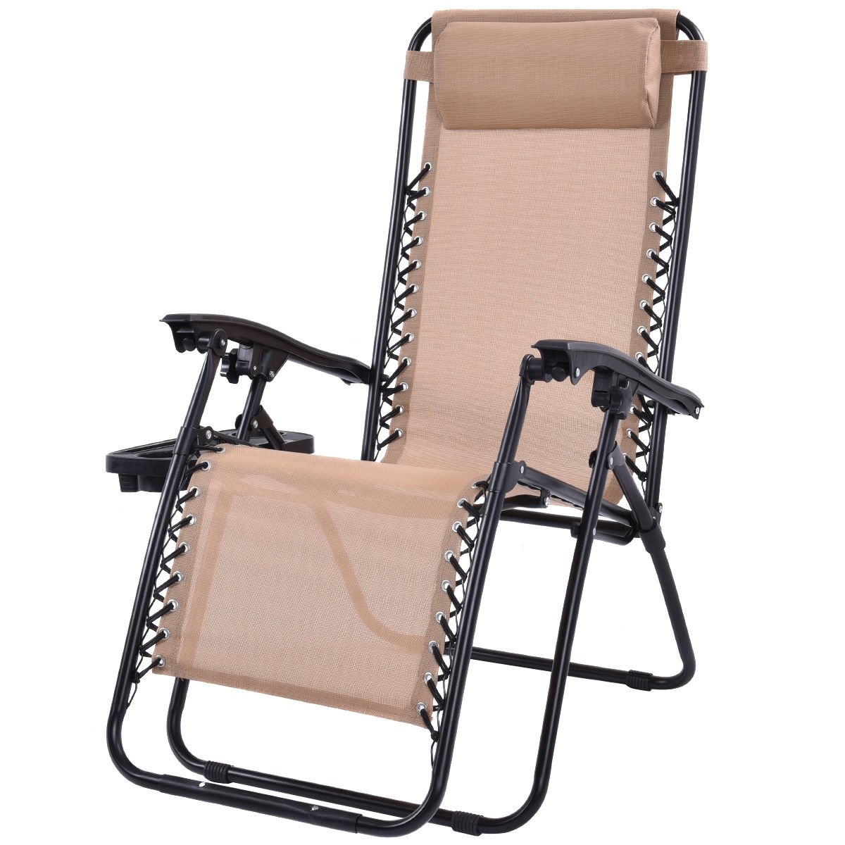 Set of 2 Folding Lounge Chairs Zero Gravity