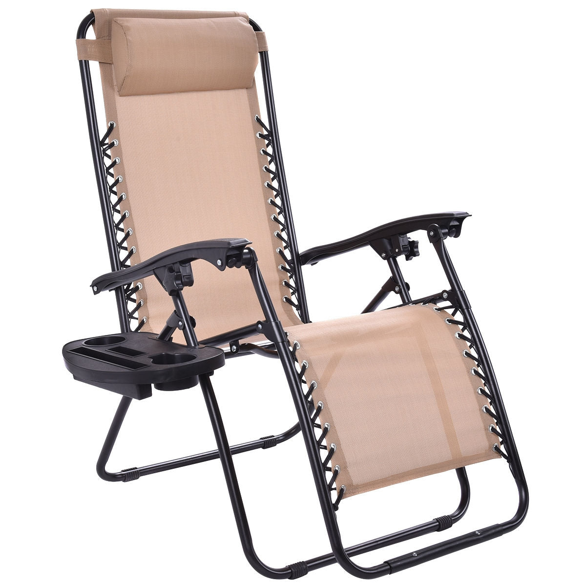 Set of 2 Folding Lounge Chairs Zero Gravity